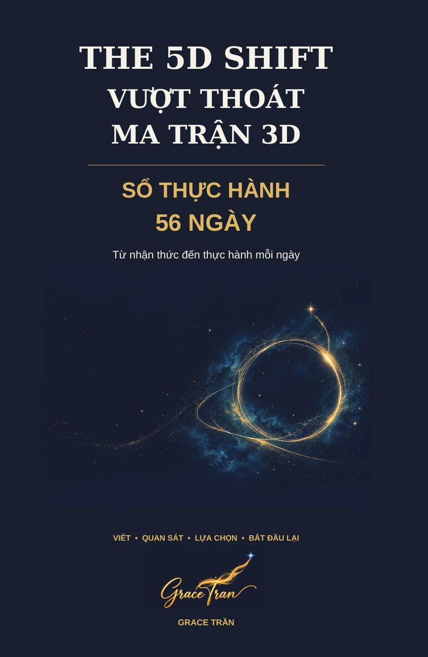 Bìa Sổ thực hành 56 ngày THE 5D SHIFT, Grace Trần